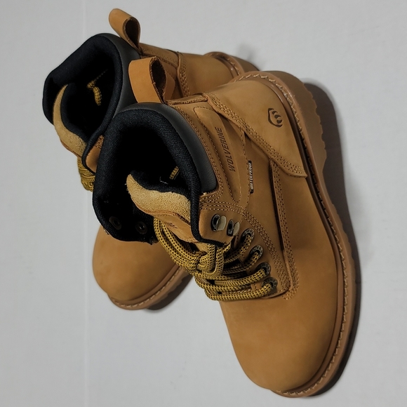 Wolverine Womens 5.5W Mustard Waterproof Work Boots Leather Composite Toe Shoes - Picture 5 of 16